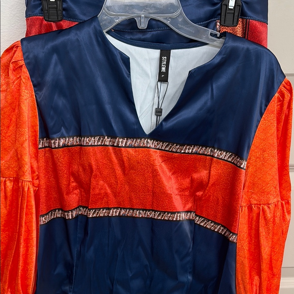STYLEWE Navy and Orange Skirt